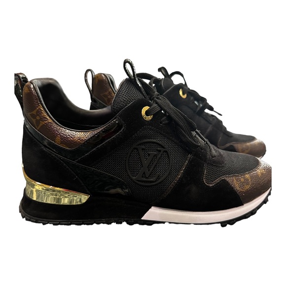 Louis Vuitton Run Away Sneaker size 39/8.5 Black Brown Gold LV Women’s shoe-Sold - Picture 5 of 16